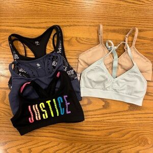Lot of 5 Justice bras all size 28